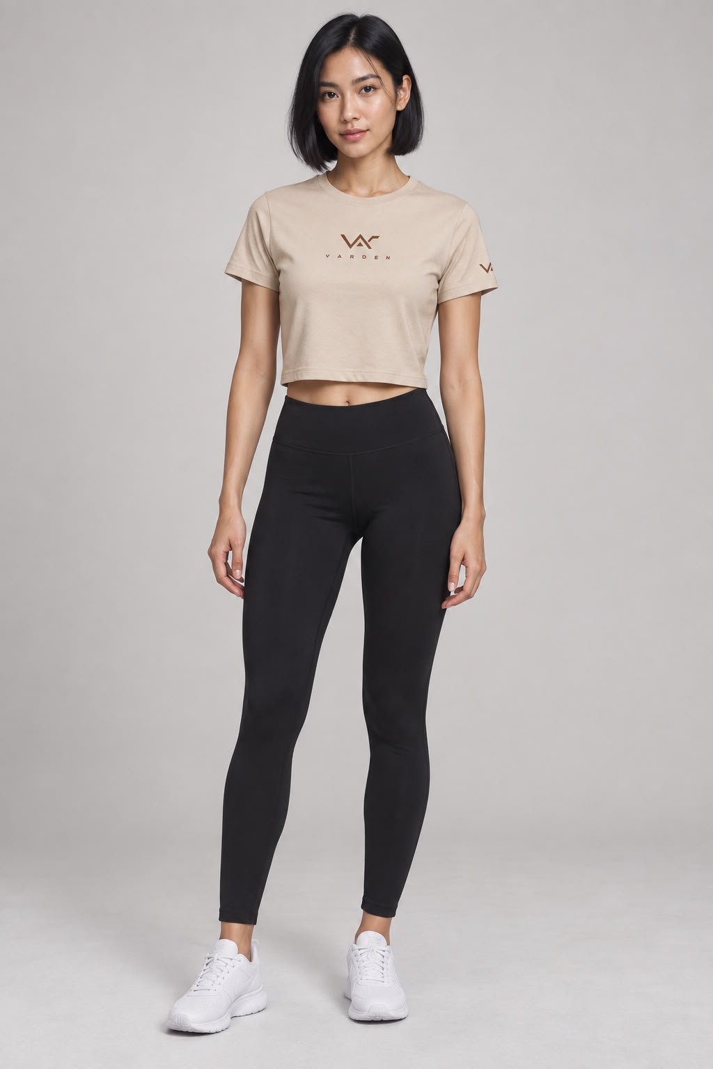 Crop Top Beige con Logos