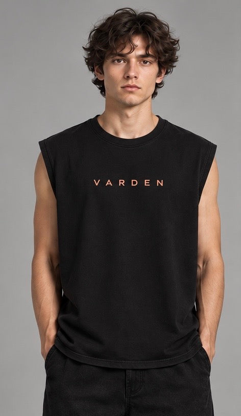 Polera sin mangas gravillada