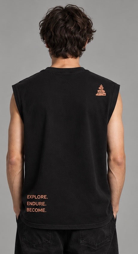 Polera sin mangas gravillada